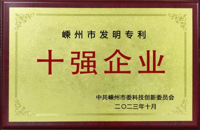 2022年度嵊州市發(fā)明專利十強企業(yè)